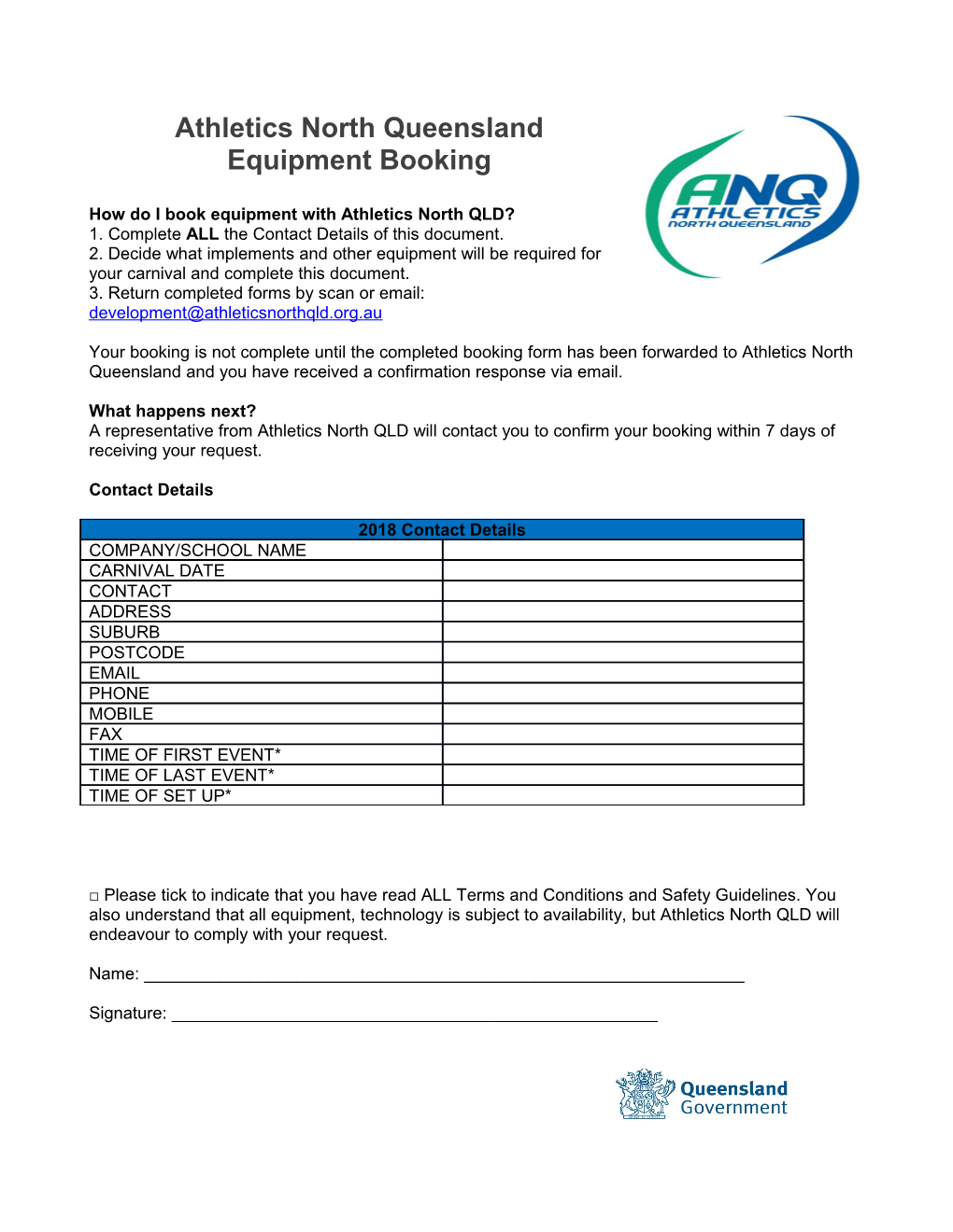 How Do I Book Equipment with Athletics North QLD?