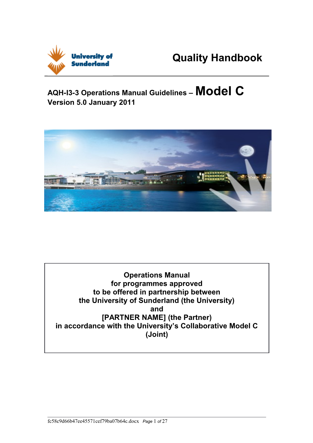 AQH-I3-3 Operations Manual Guidelines Model C