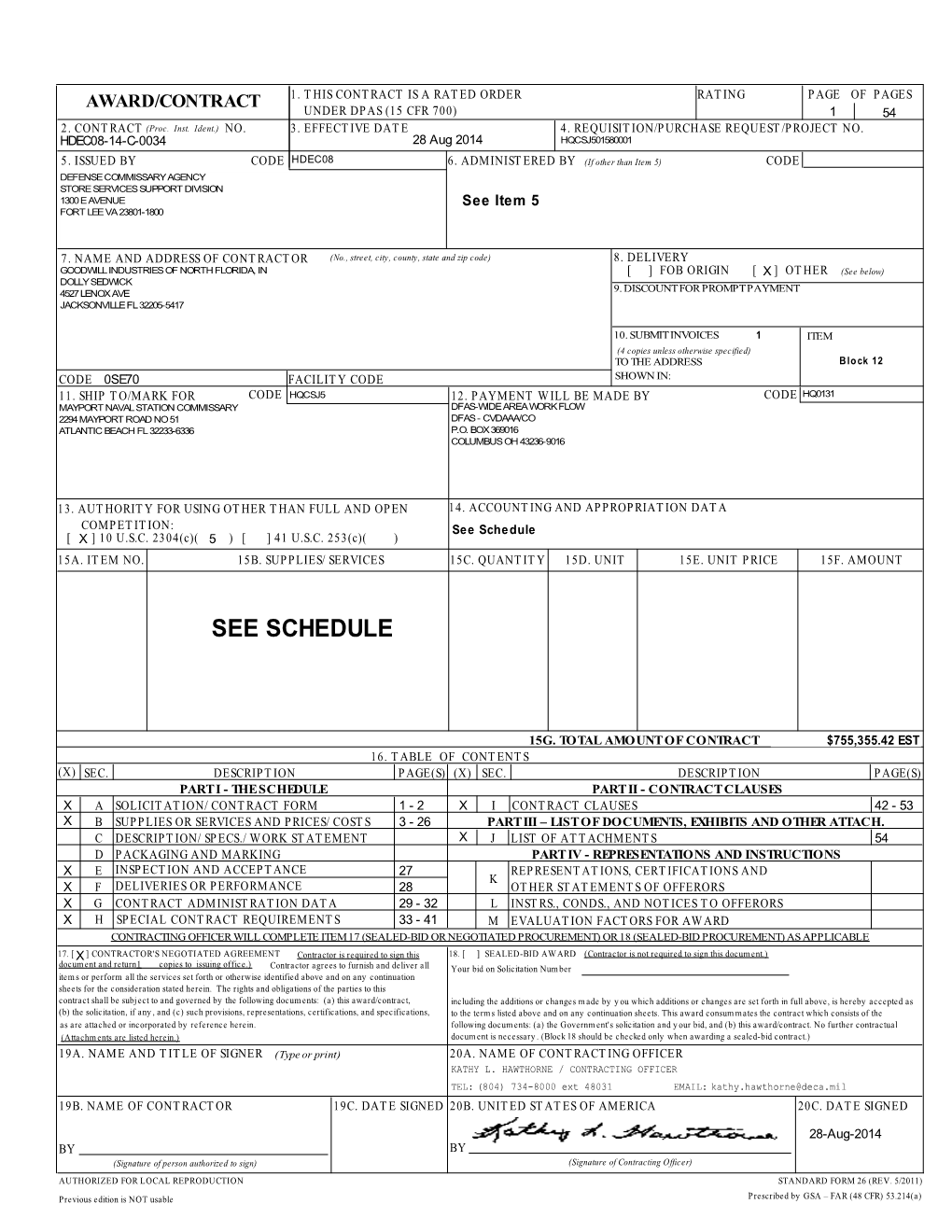 Section a - Solicitation/Contract Form s1