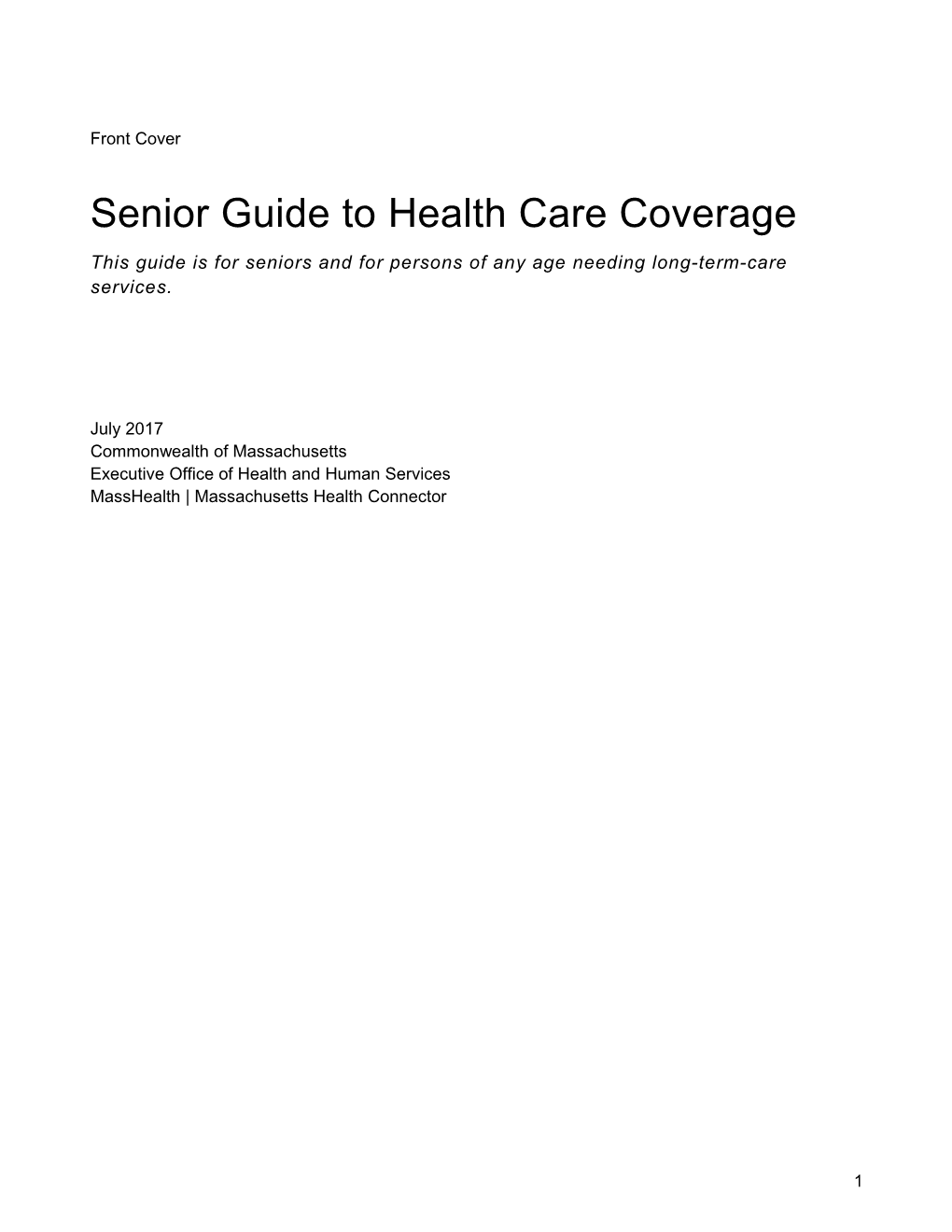 Senior Guide to Health Care Coverage