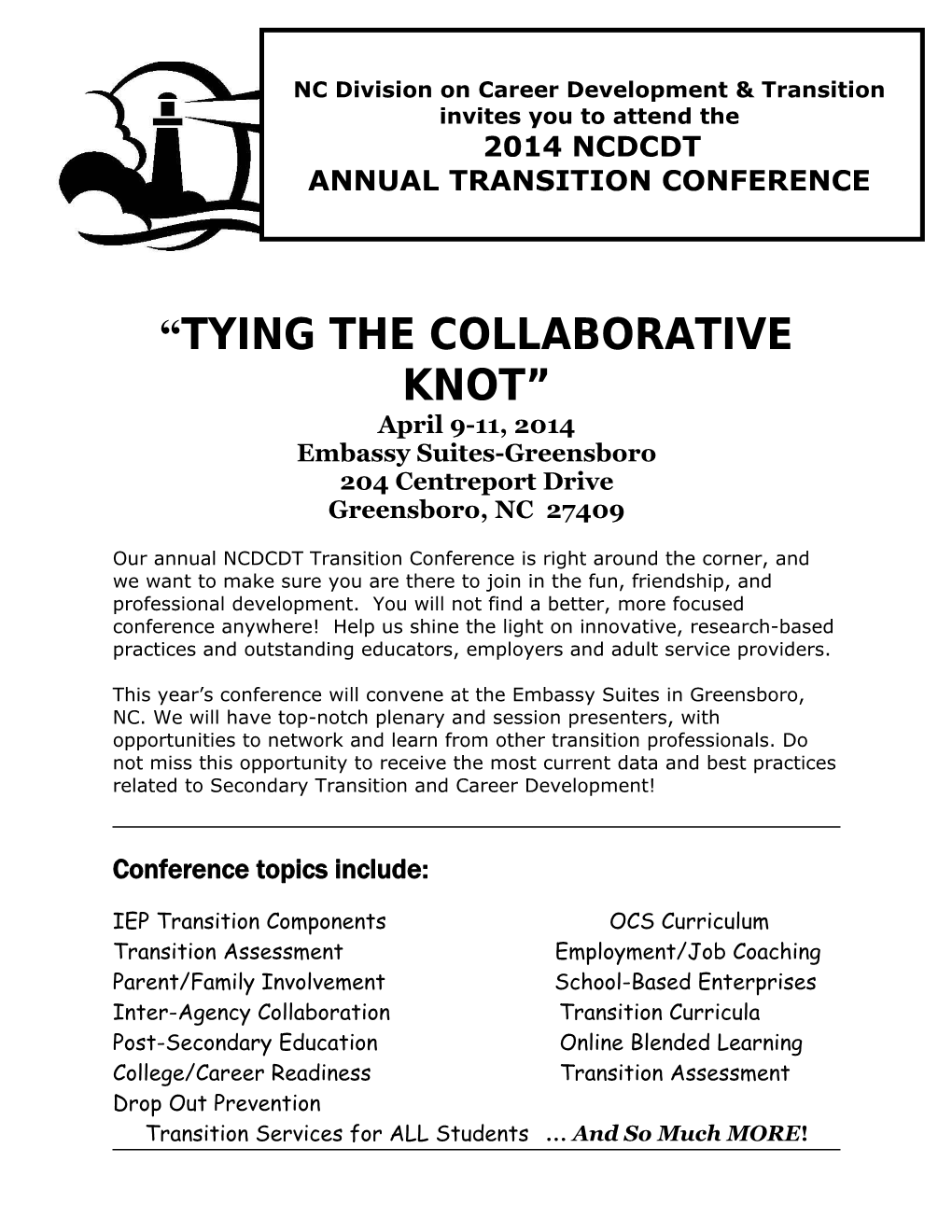 2012 Spring Transition Conference