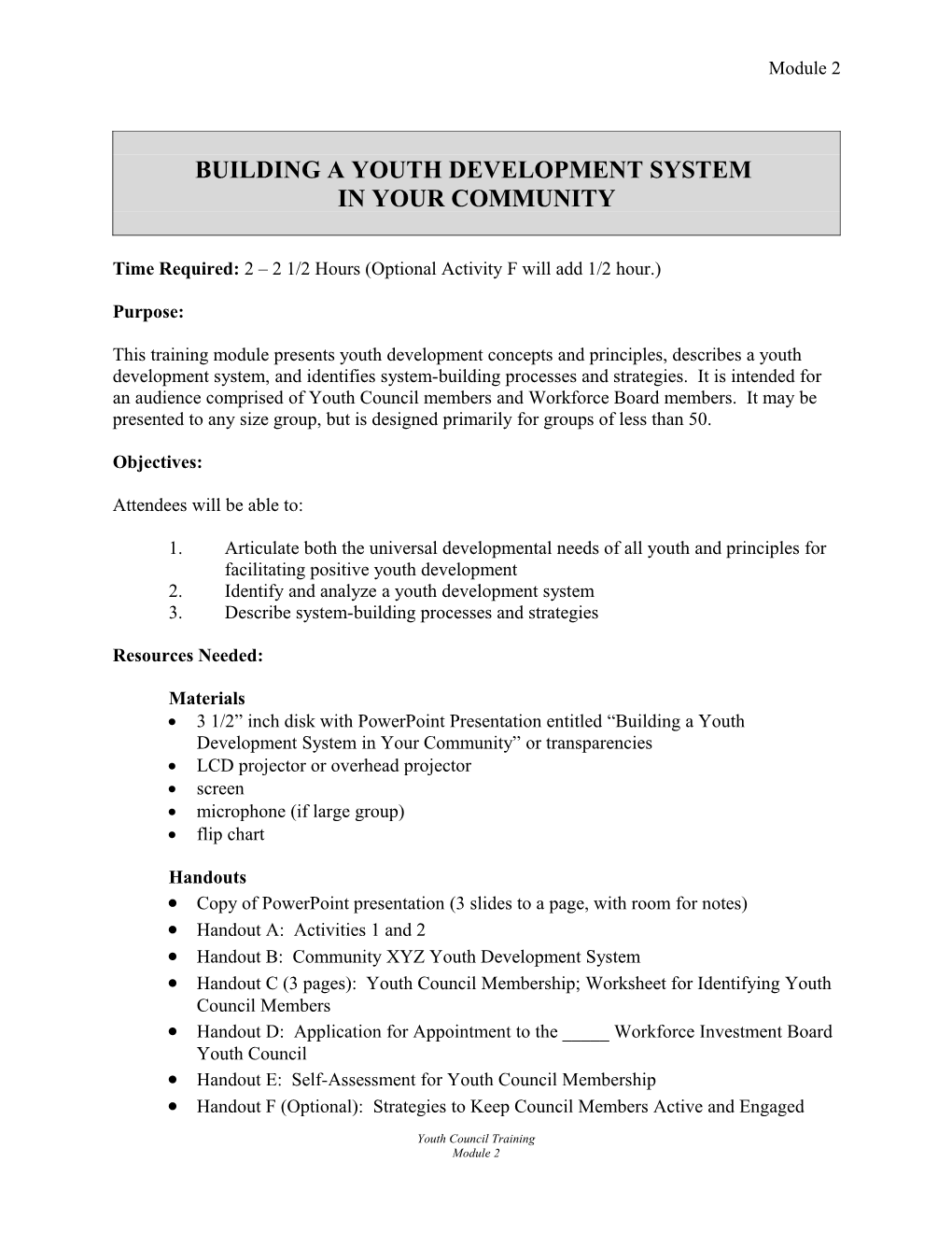 Building a Youth Development System