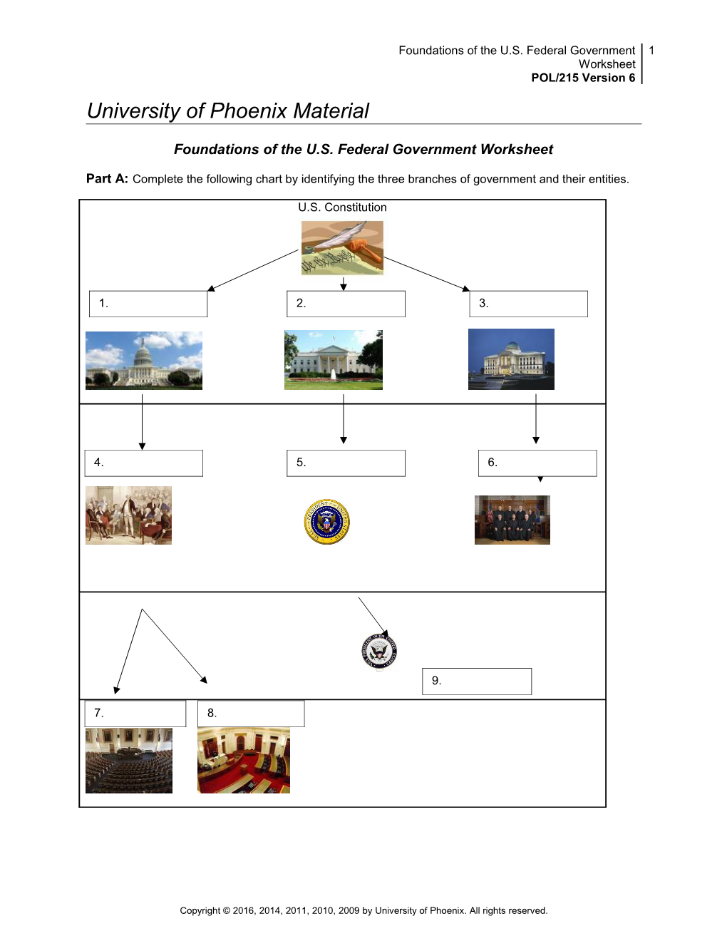 Foundations of the U.S. Federal Government Worksheet