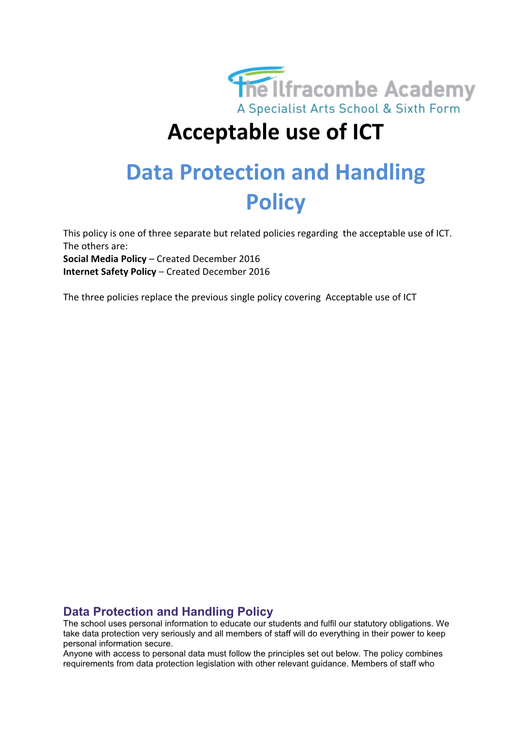 Data Protection and Handling Policy