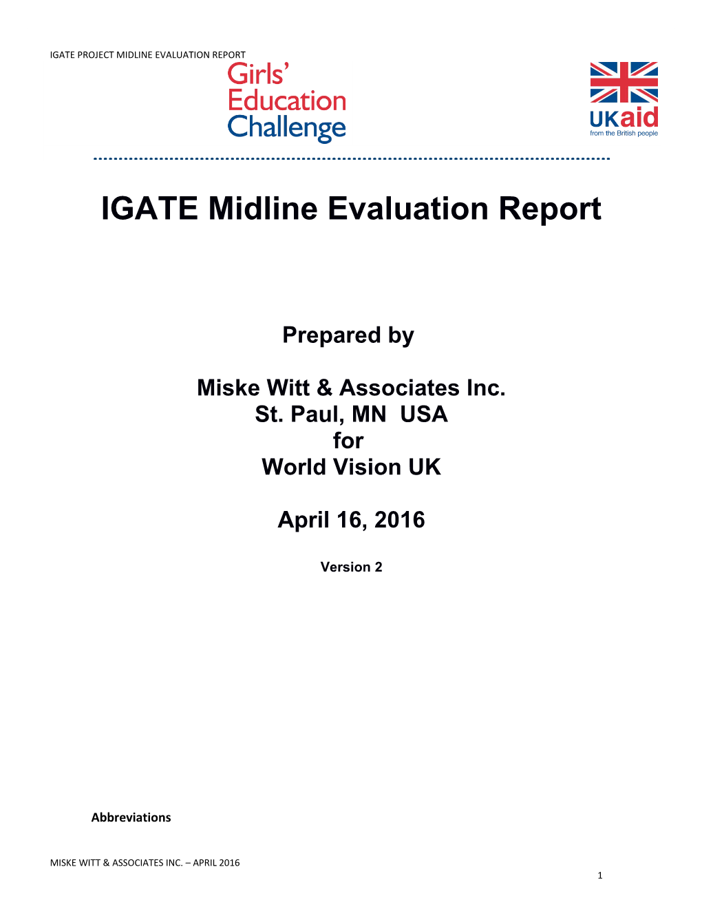 IGATE Midline Evaluation Report