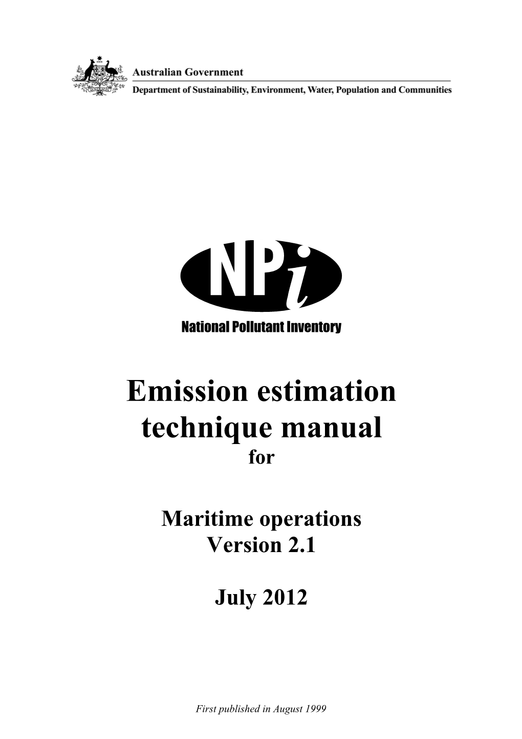 Emission Estimation Technique Manual for Maritime Operations Version 2.1