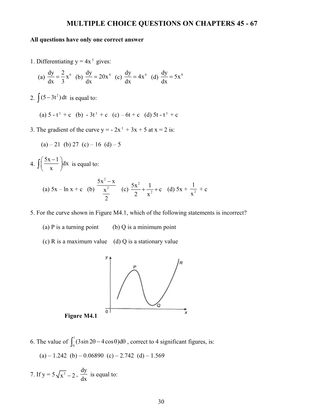 Multi-Choice Questions 4