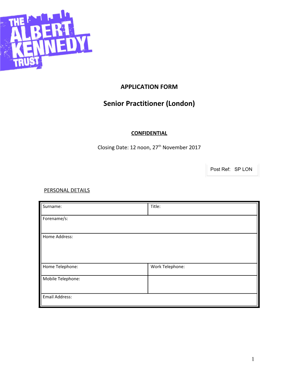 Application Form s80