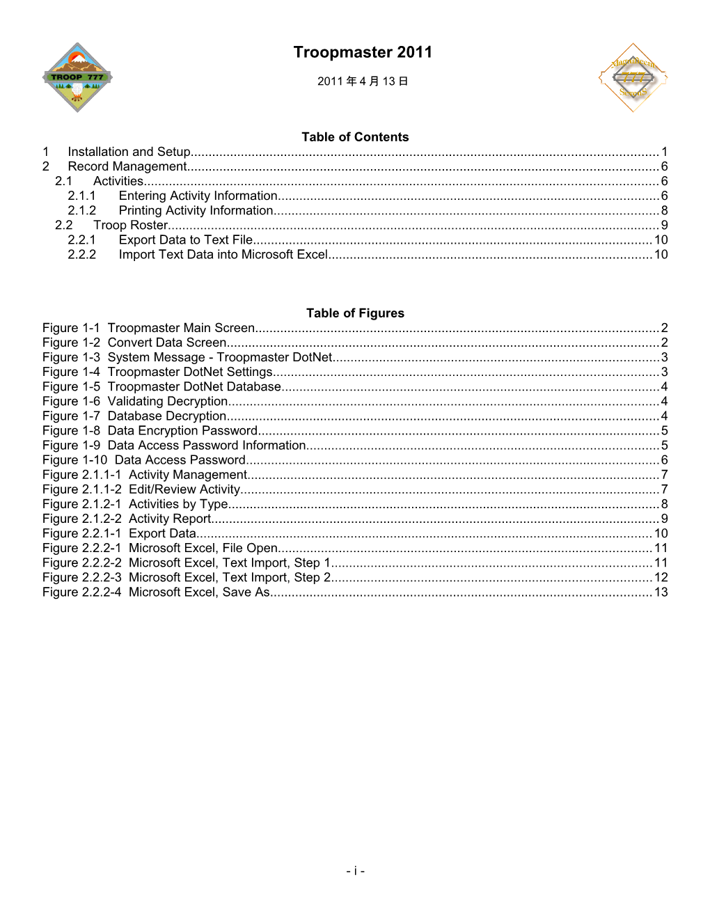 Table of Contents s499