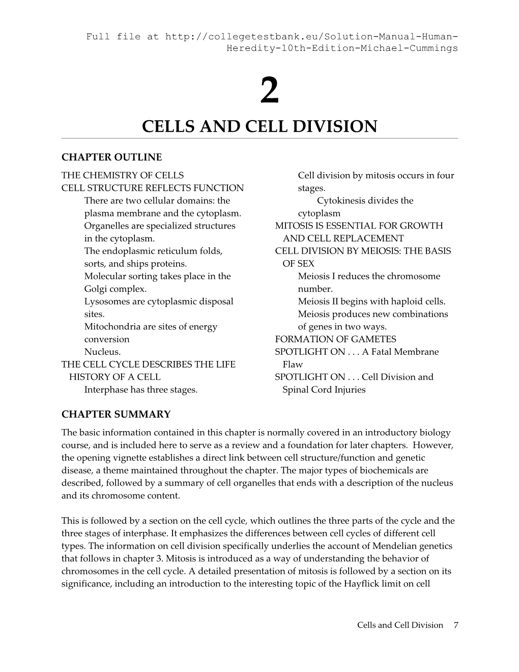 Cells and Cell Division