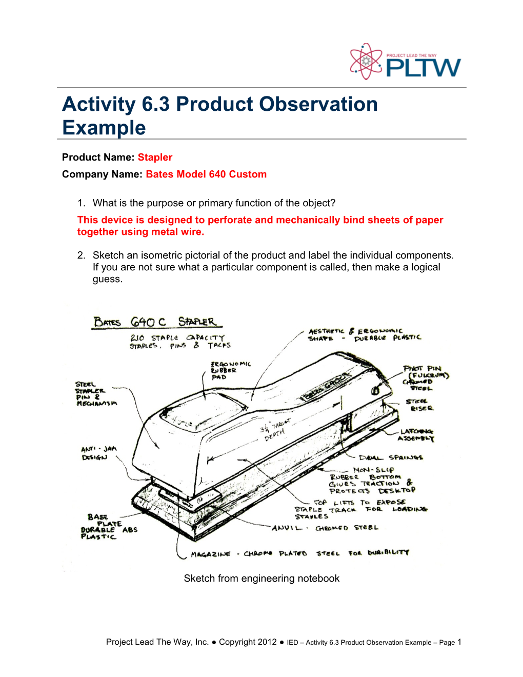 Activity 6.3 Product Observation Example