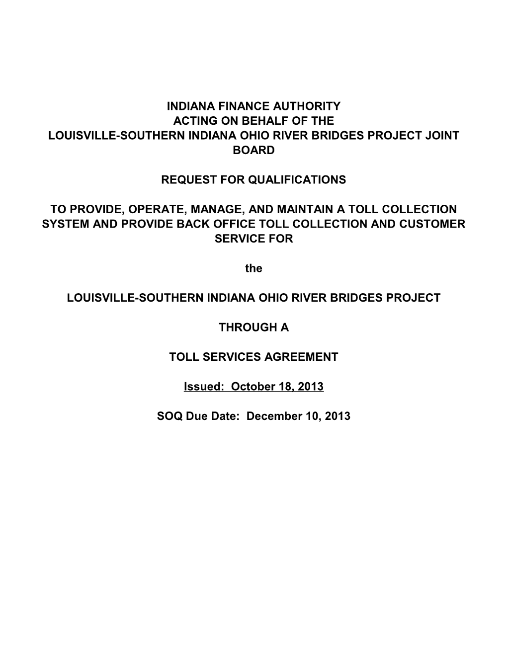 Louisville-Southern Indiana Ohio River Bridges Project