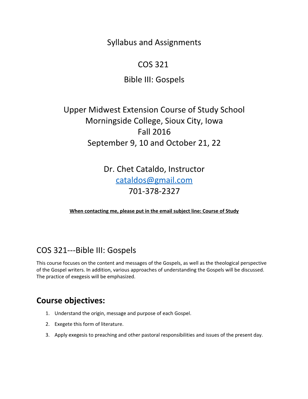 Upper Midwest Extension Course of Study School