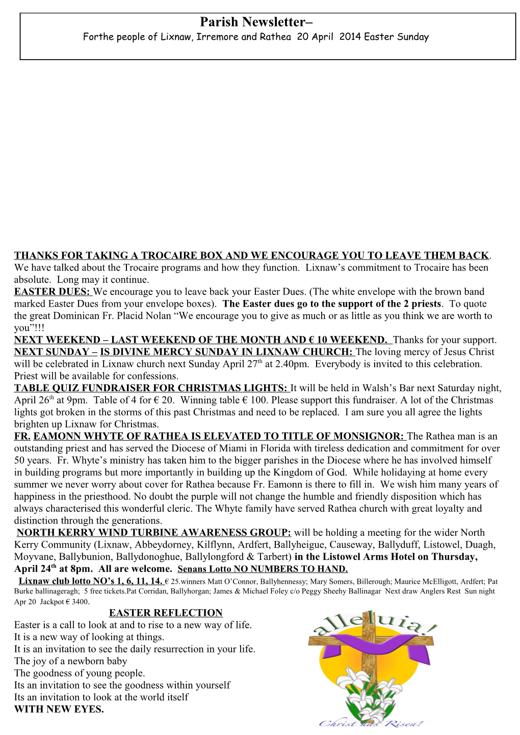 Lixnaw Parish Newsletter