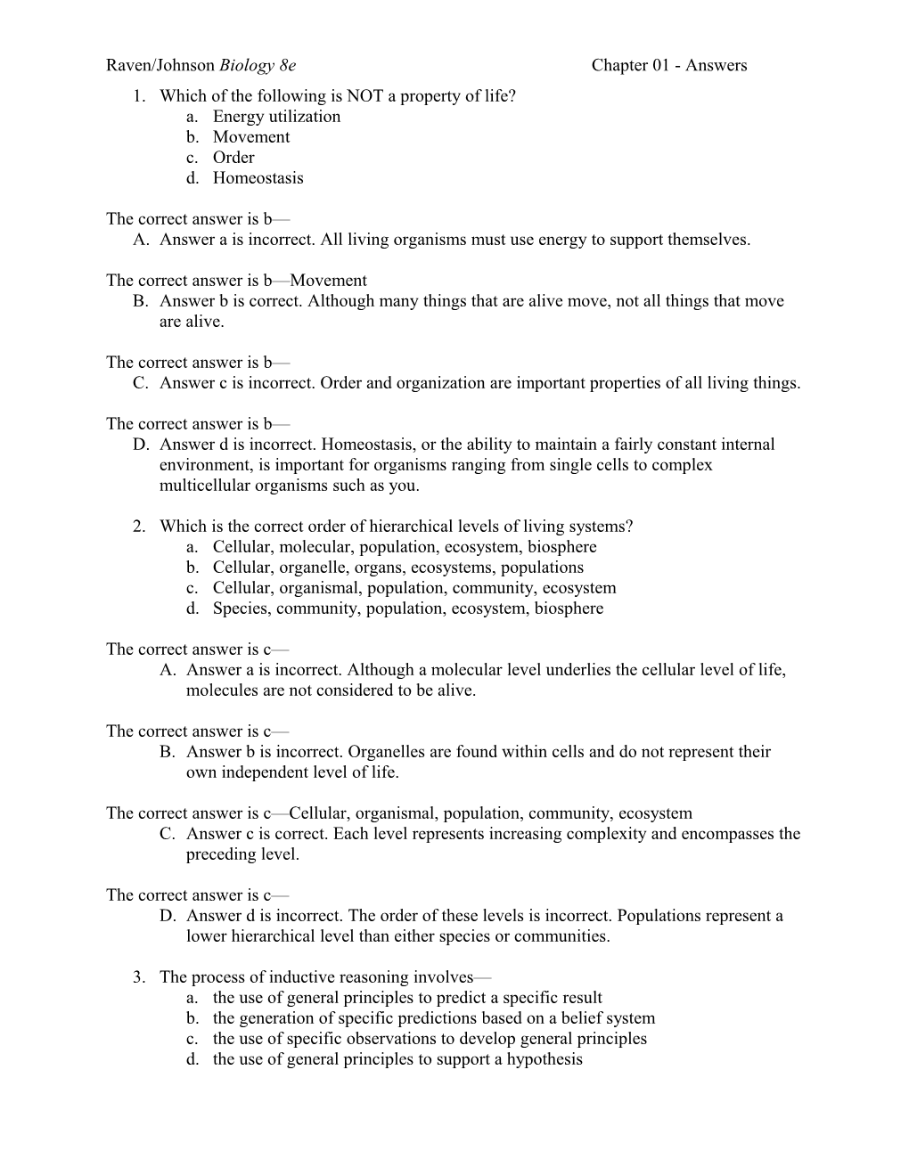 Raven/Johnson Biology 8E