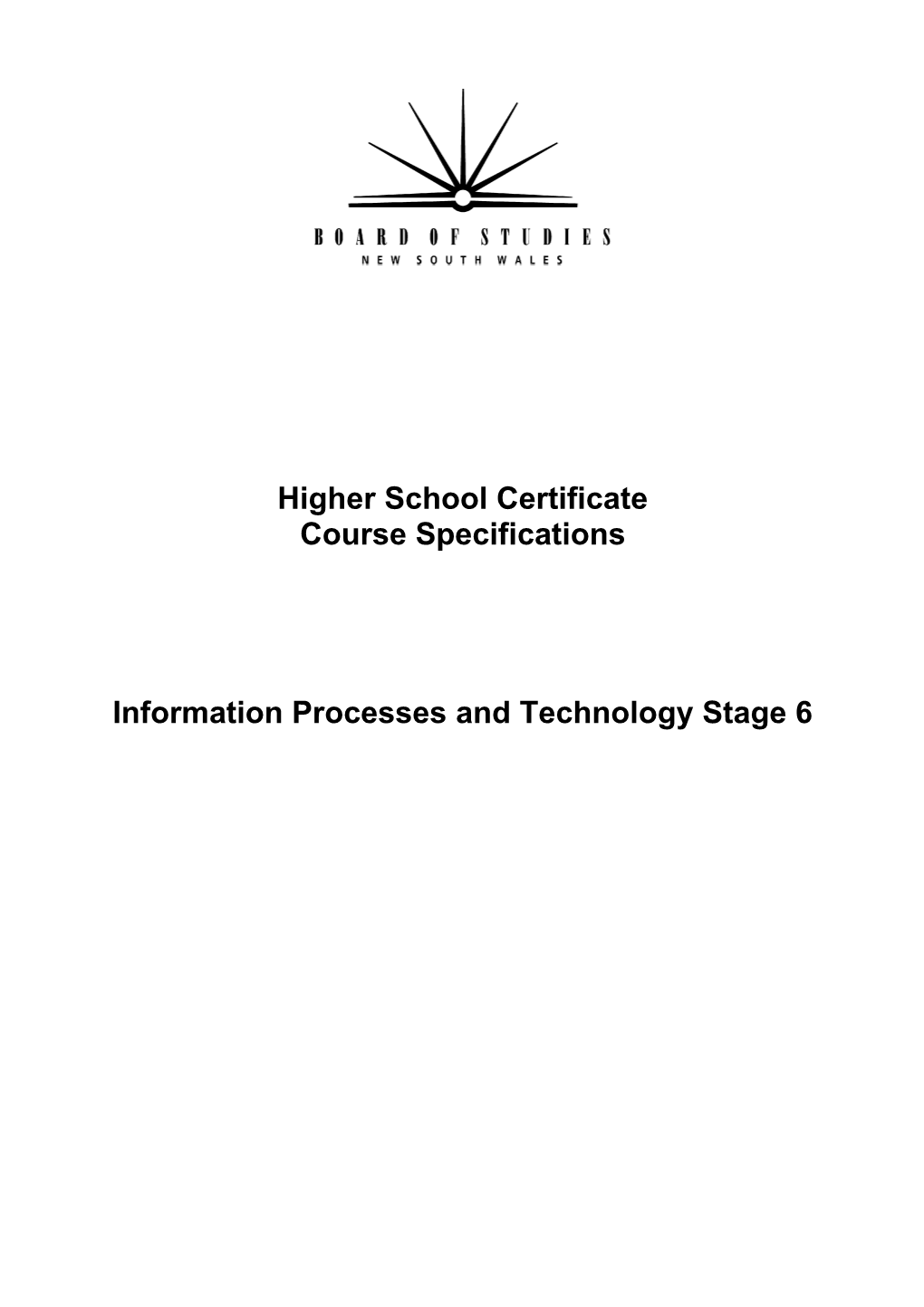 Information Processes And Technology Specifications