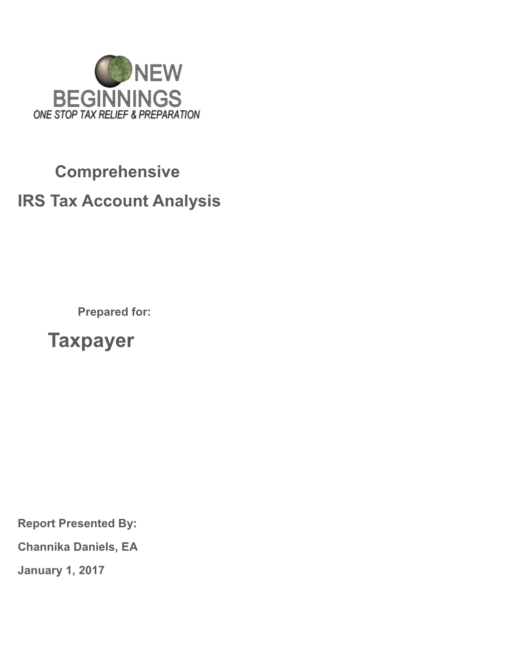 IRS Tax Account Analysis