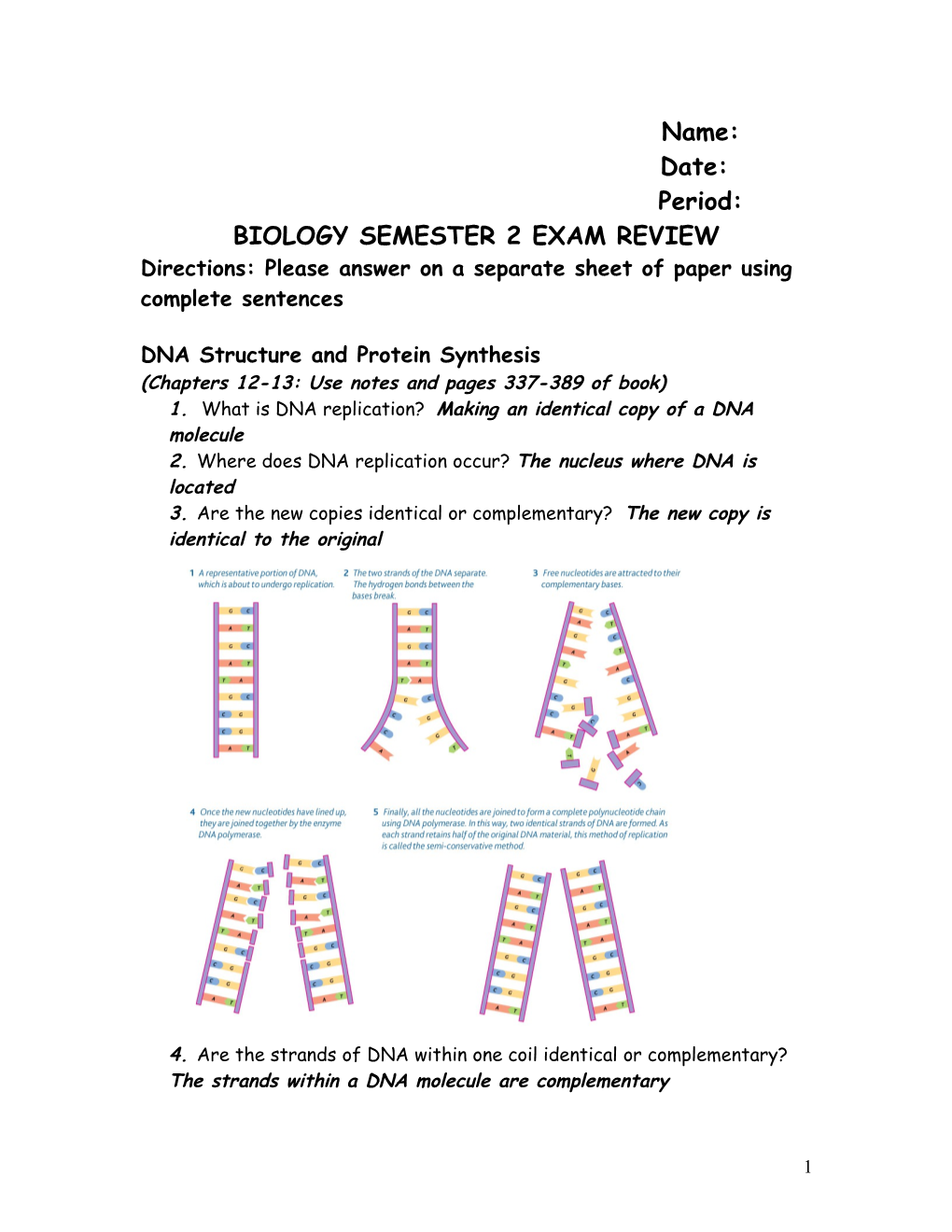 Biology Semester 2 Exam Review