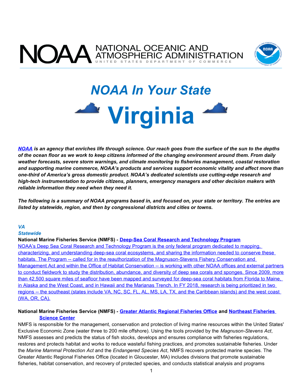 NOAA in Your State - Virginia
