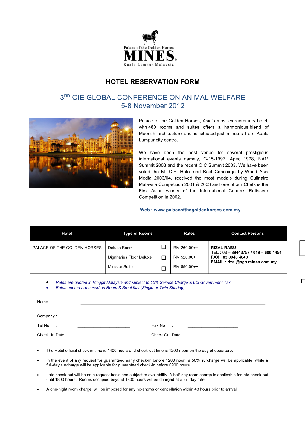 Hotel Reservation Form