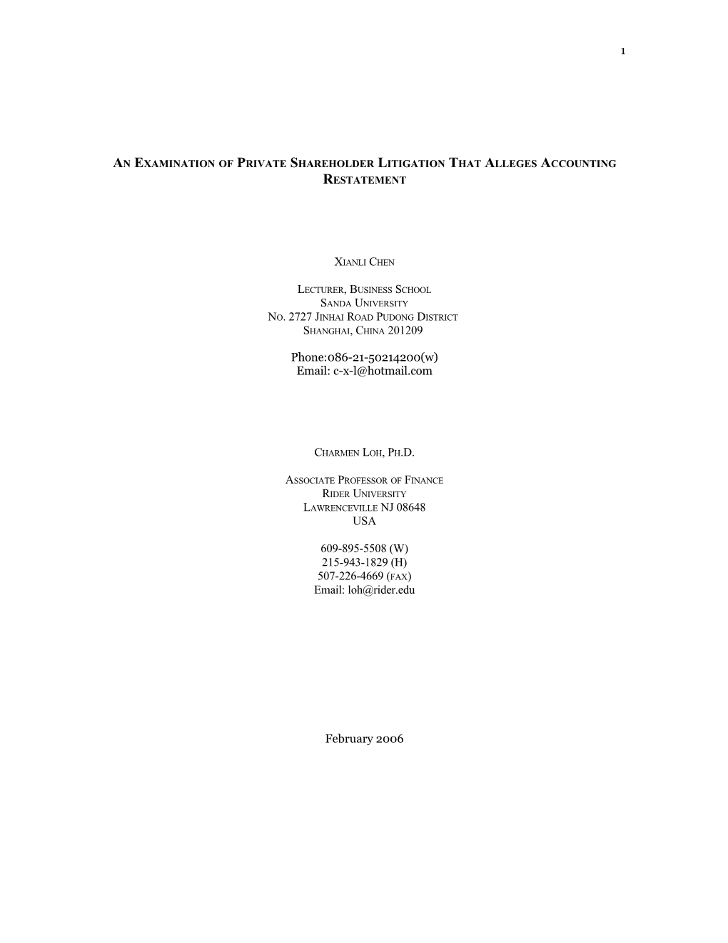 Are All Shareholder Class-Action Lawsuits Created Equal