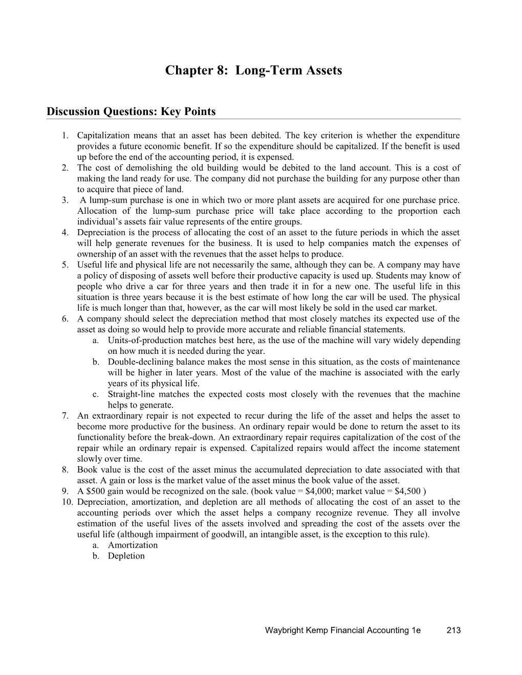 Chapter 8: Analyzing and Recording Business Transactions