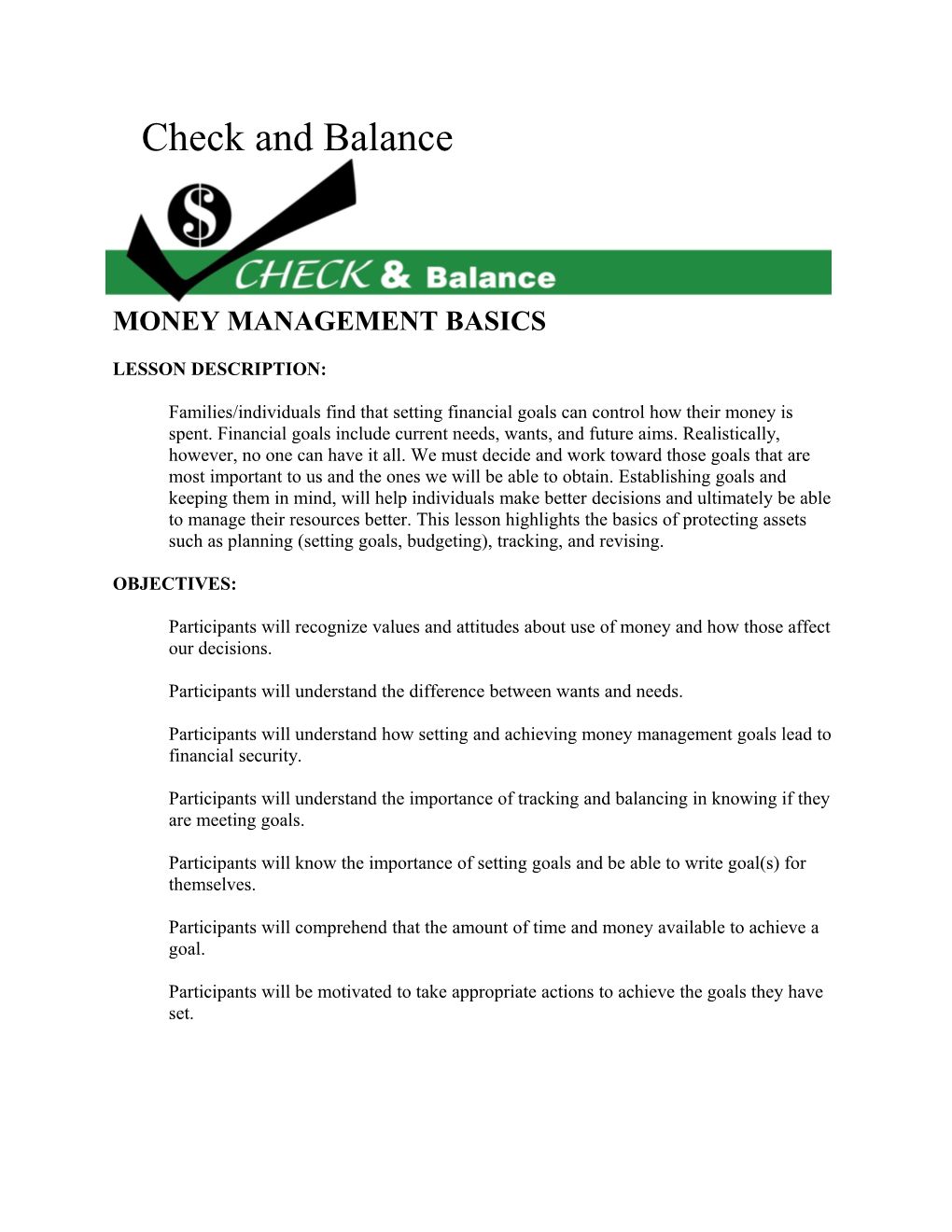 Money Management Basics