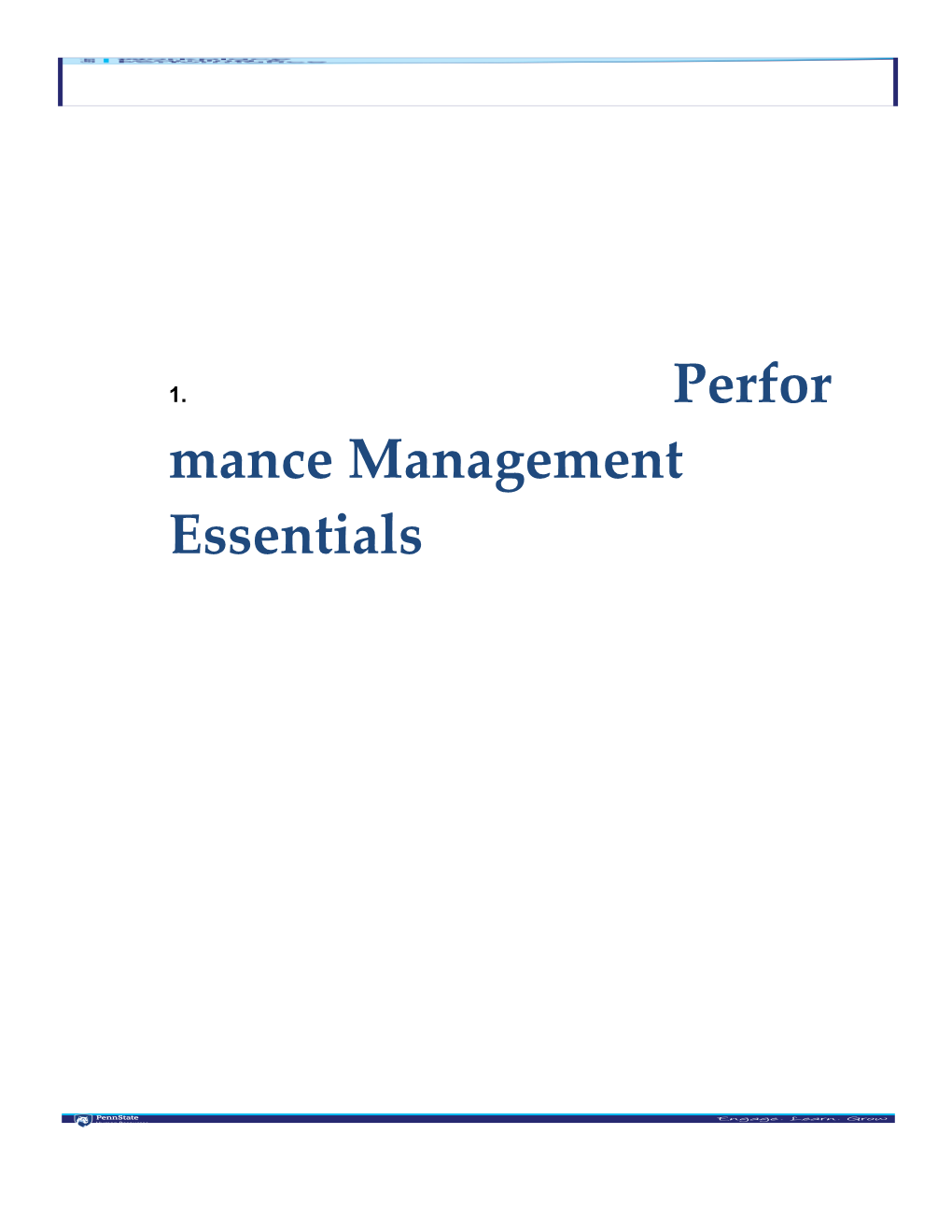 Performance Management Essentials