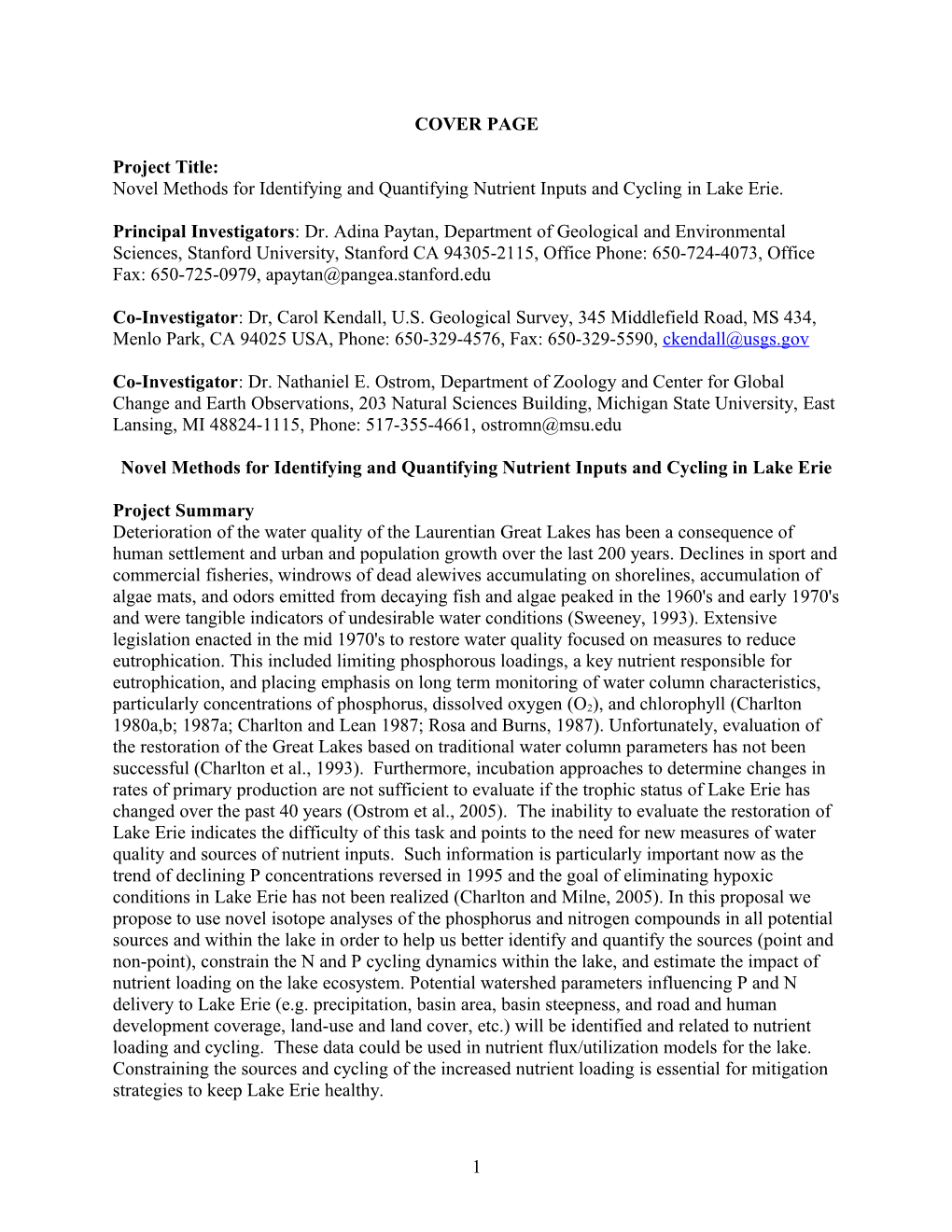 Keep Tahoe Blue Novel Methods for Identifying and Quantifying Anthropogenic Nutrient Inputs