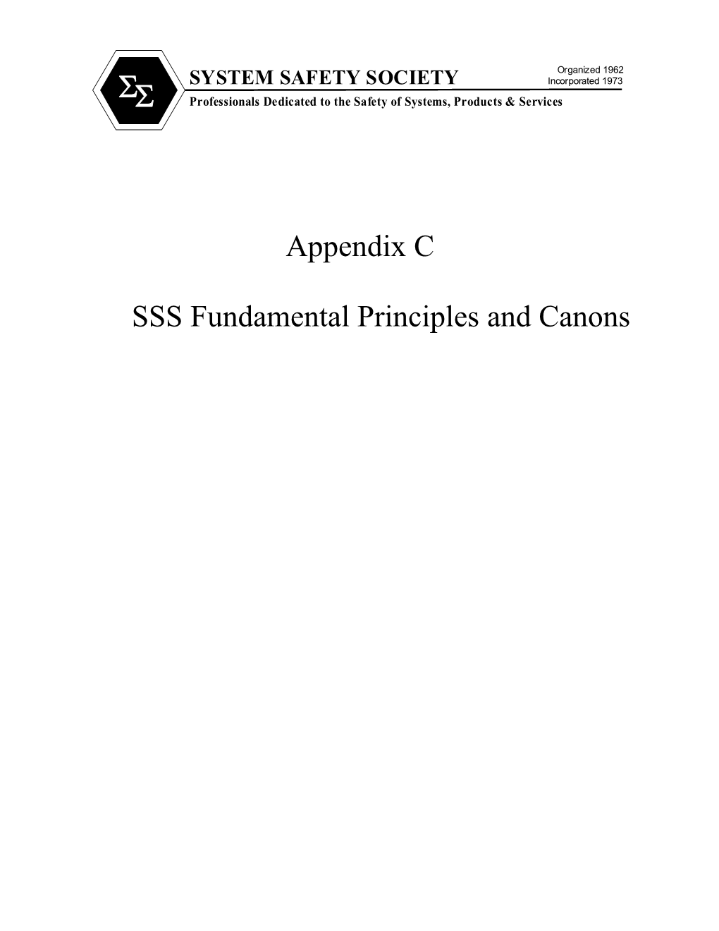 International System Safety Society Fundamental Principles and Canons