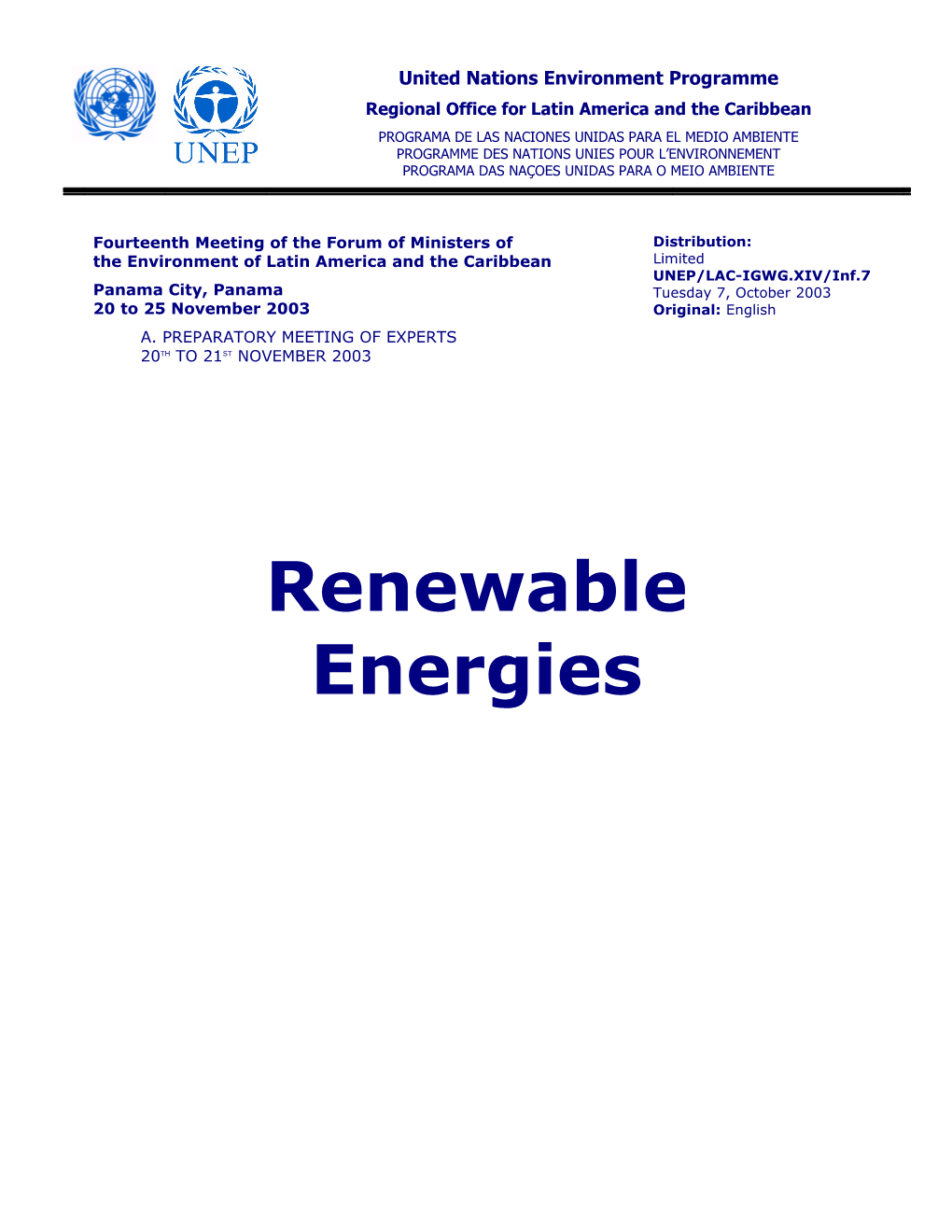 Renewable Energies