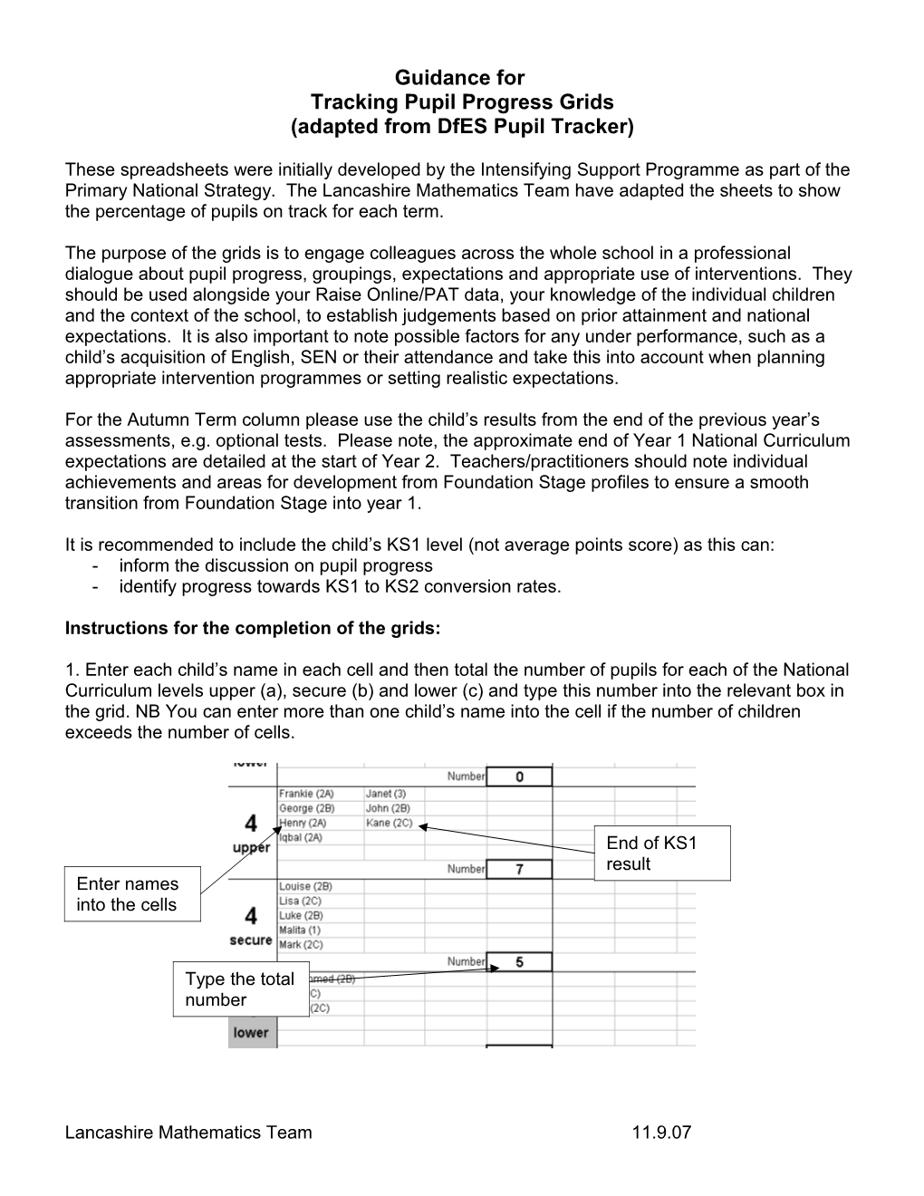 Tracking Pupil Progress Grids