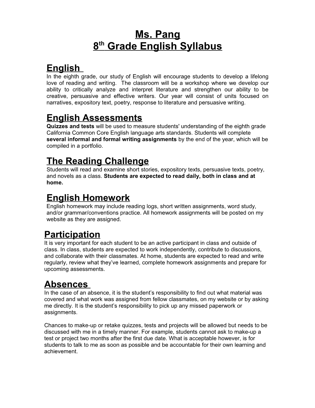 8Th Grade English Syllabus s1
