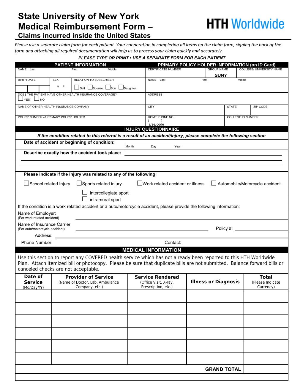 Member Claim Form