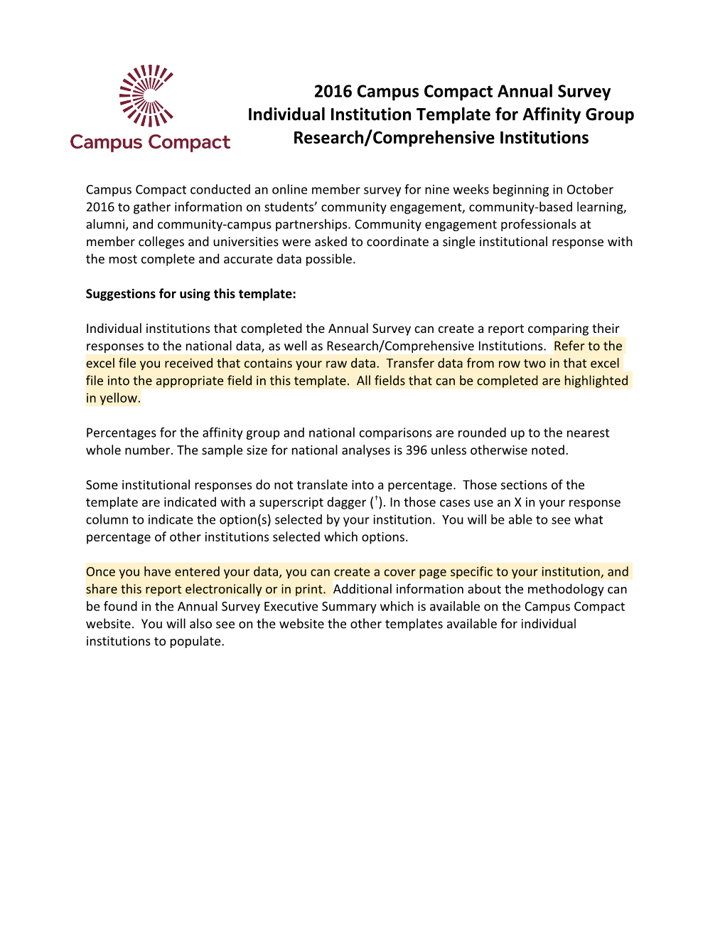 2016 Campus Compact Annual Survey