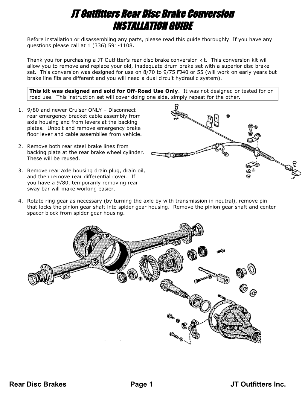 JT Outfitters Rear Disc Brake Conversion