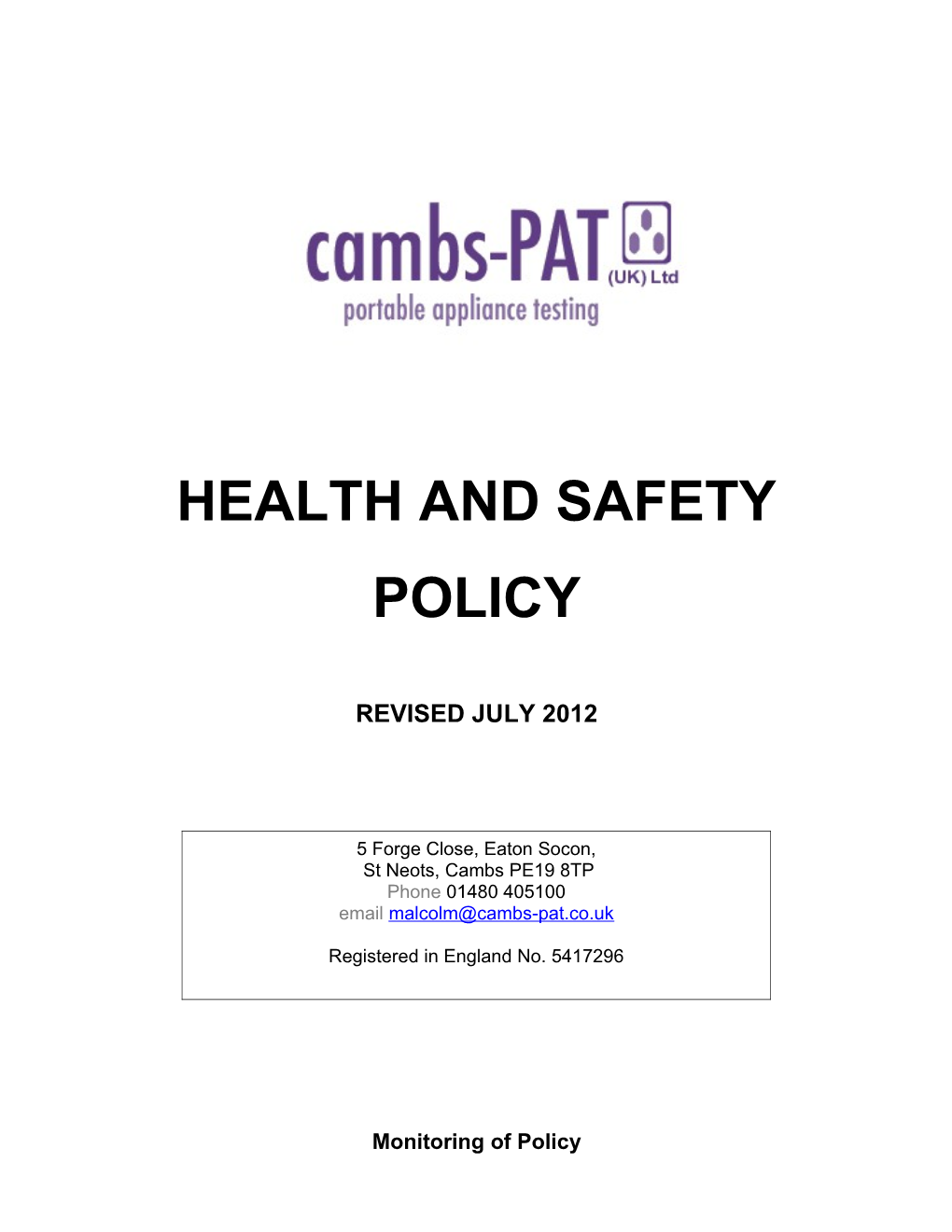 Health and Safety Policy s5