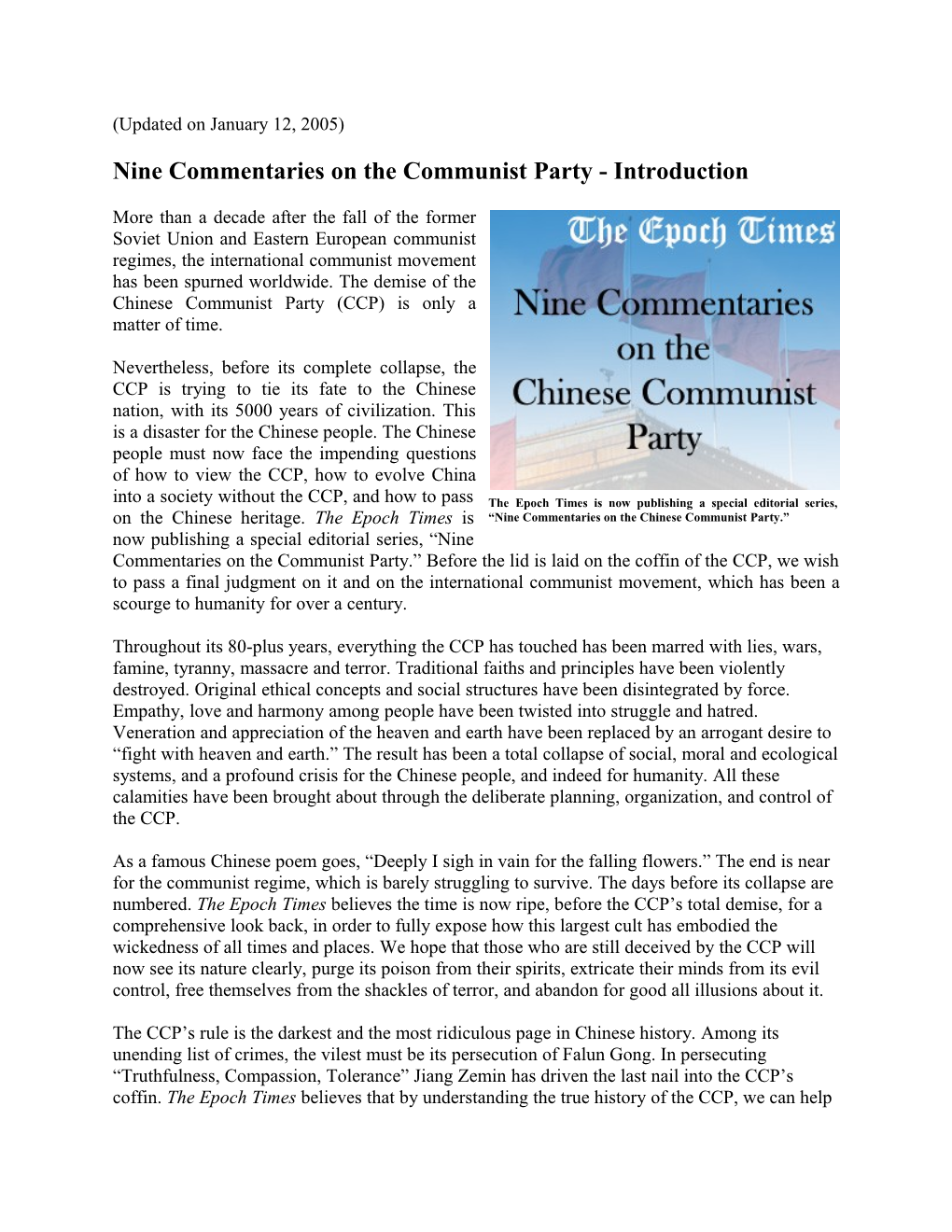 Epoch Times Commentaries On The Chinese Communist Party - Part 1