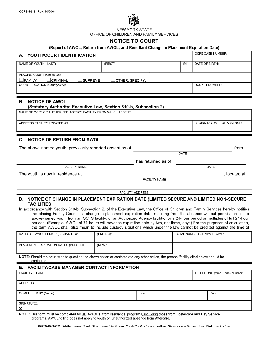 Word - OCFS-1518 Notice to Court