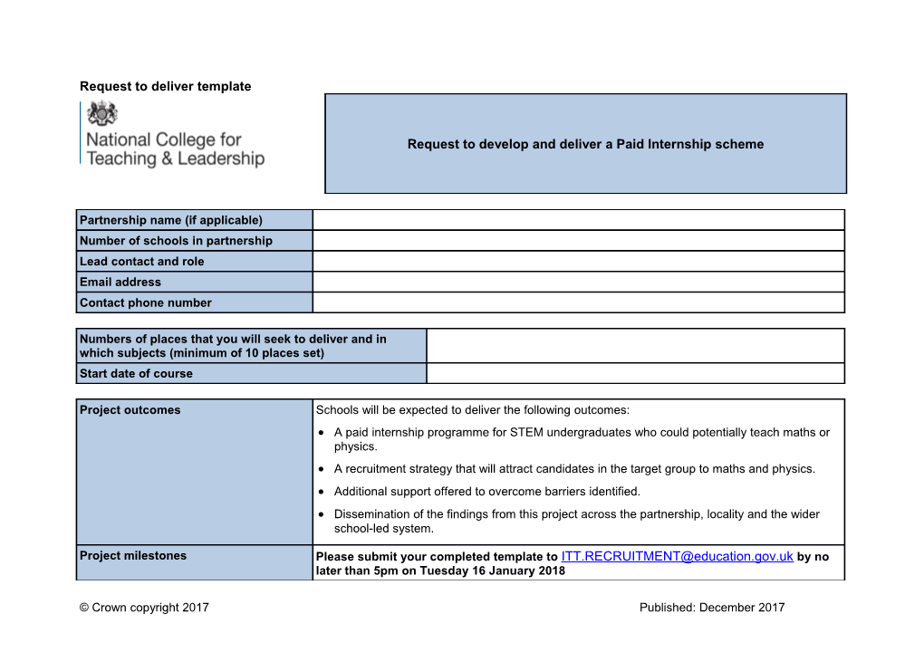 Paid Internships Application Form