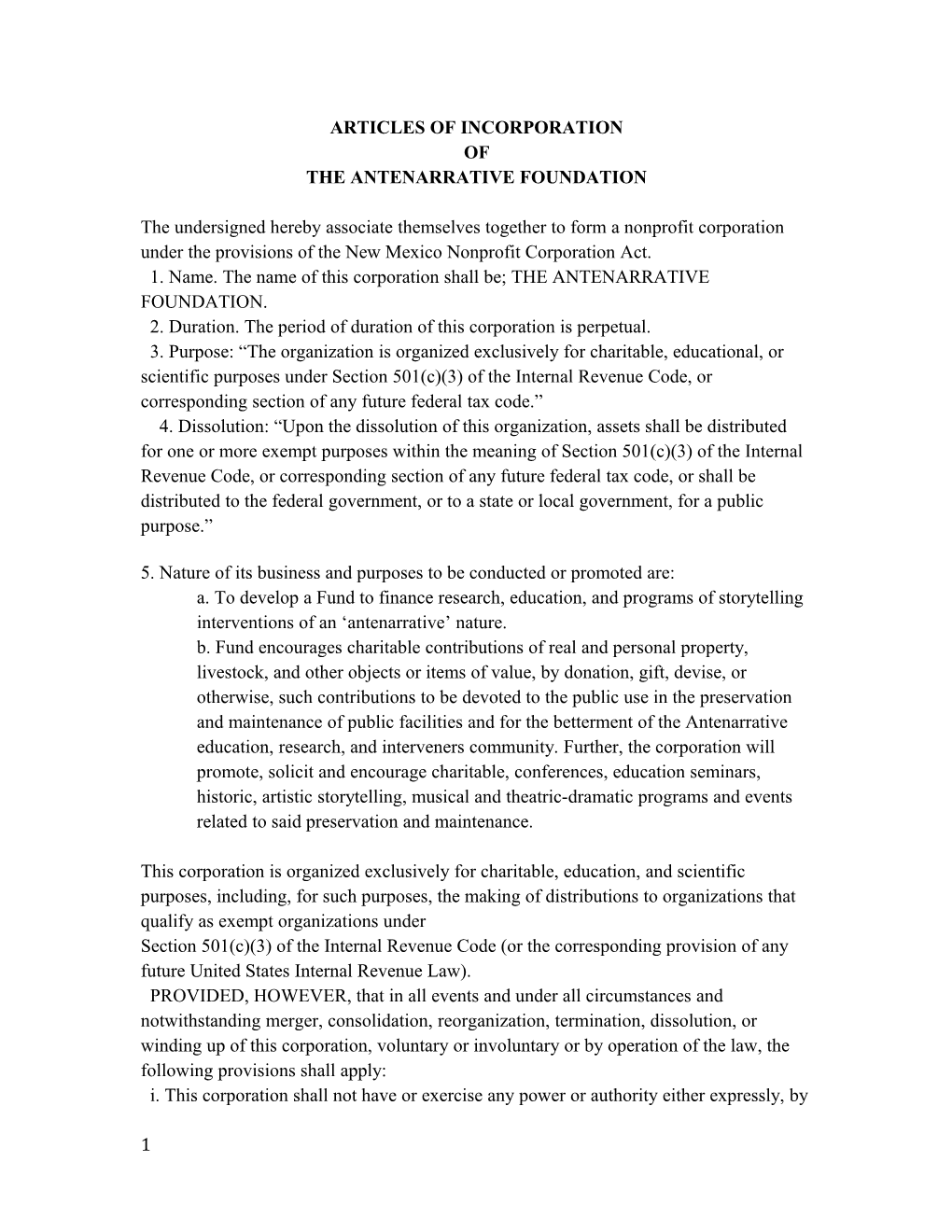 Articles of Incorporation s5