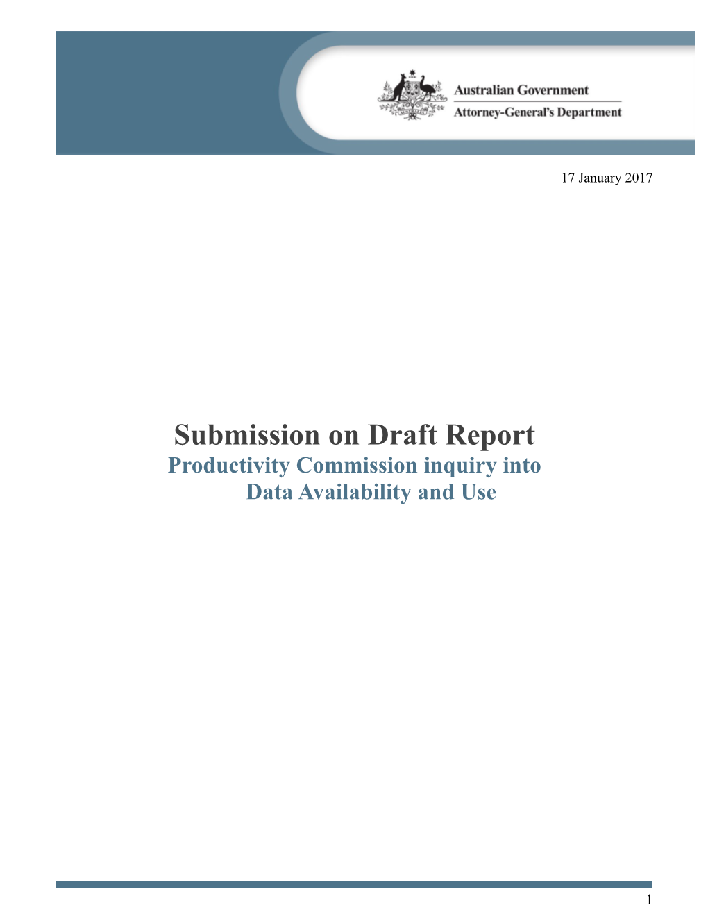 Submission DR334 - Attorney General's Department - Data Availability and Use - Public Inquiry