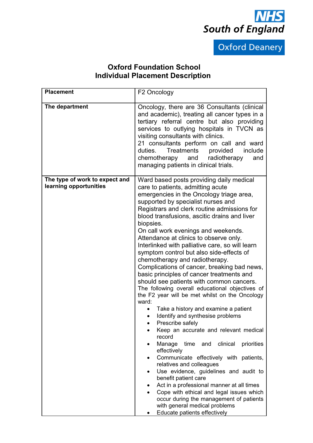 NHS South of England Letterhead - South Central