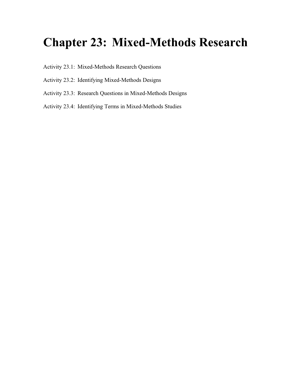 Chapter 23:Mixed-Methods Research