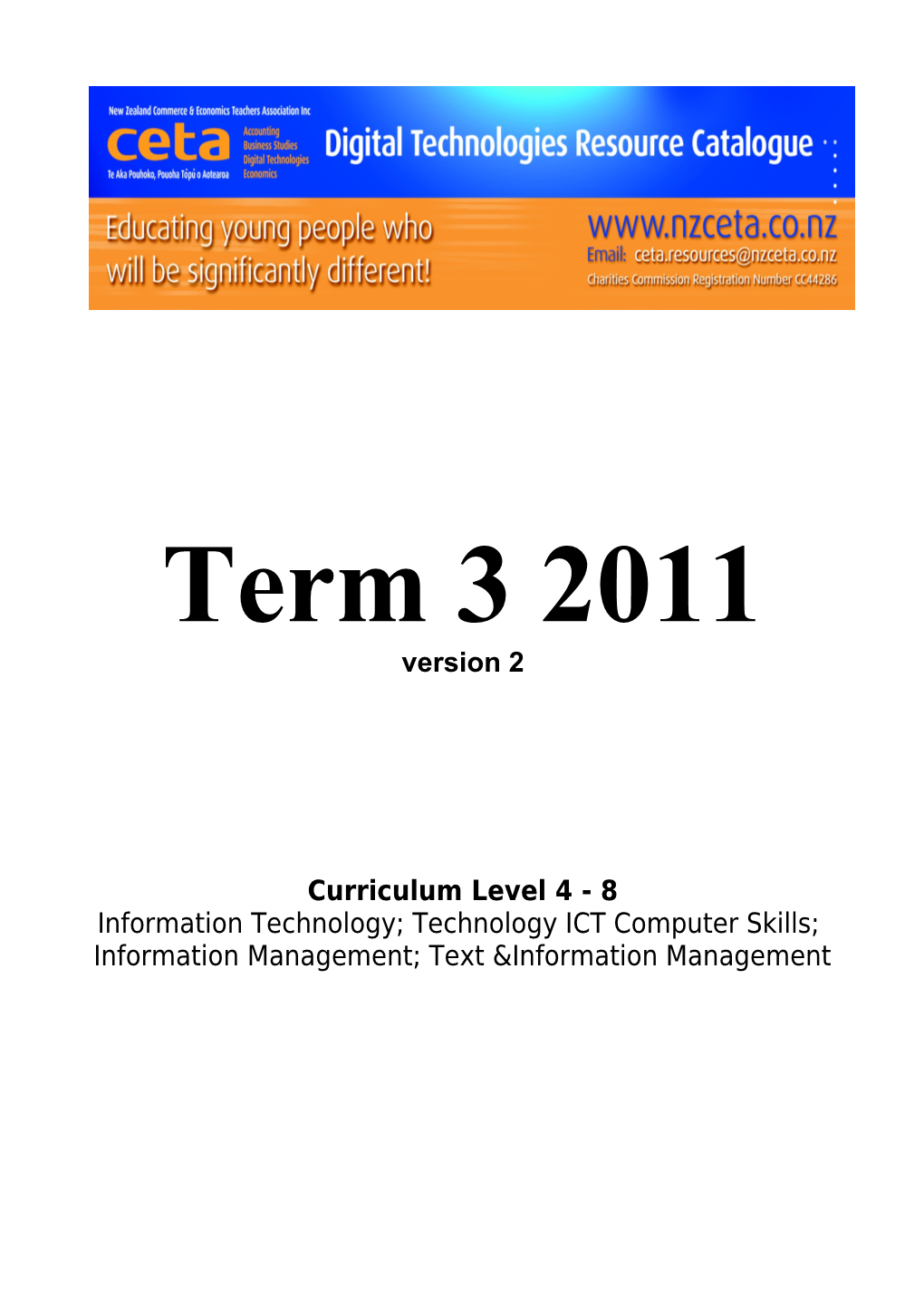 Curriculum Level 4 - 8