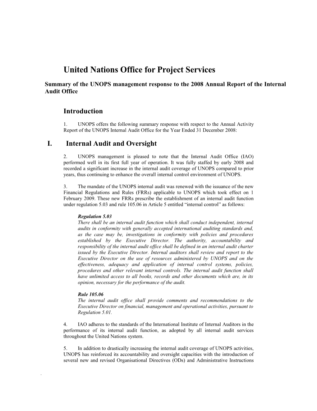 United Nations Office for Project Services