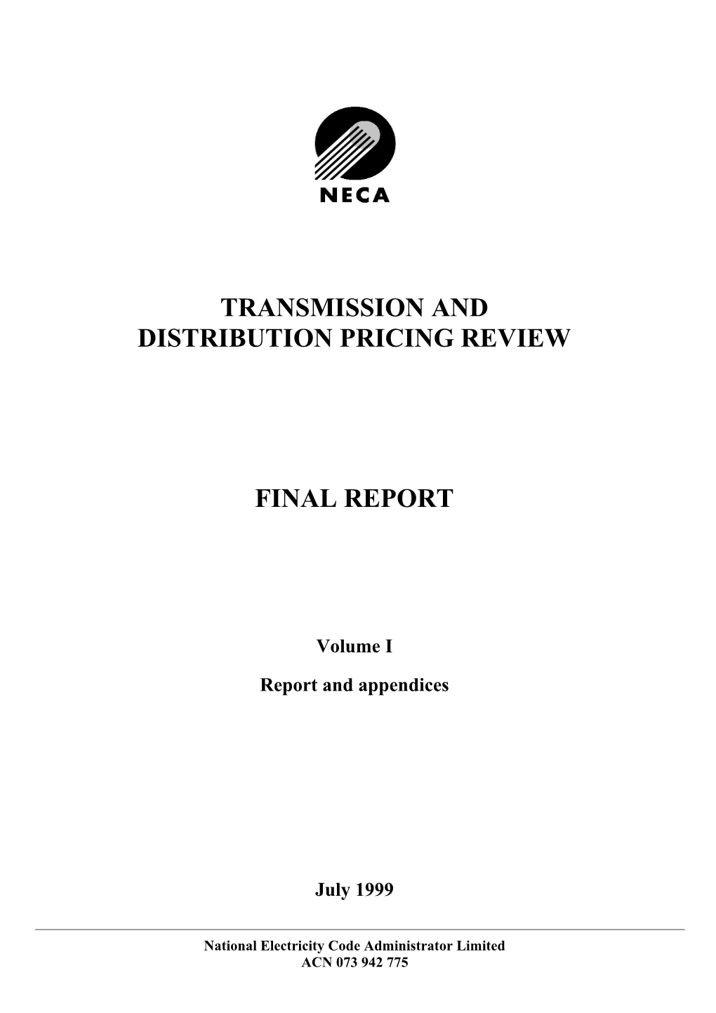 Transmission and Distribution Pricing Review