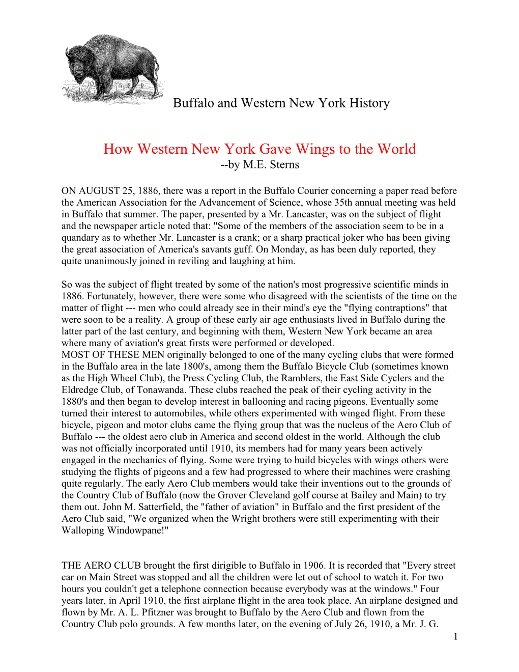 Buffalo and Western New York History s1
