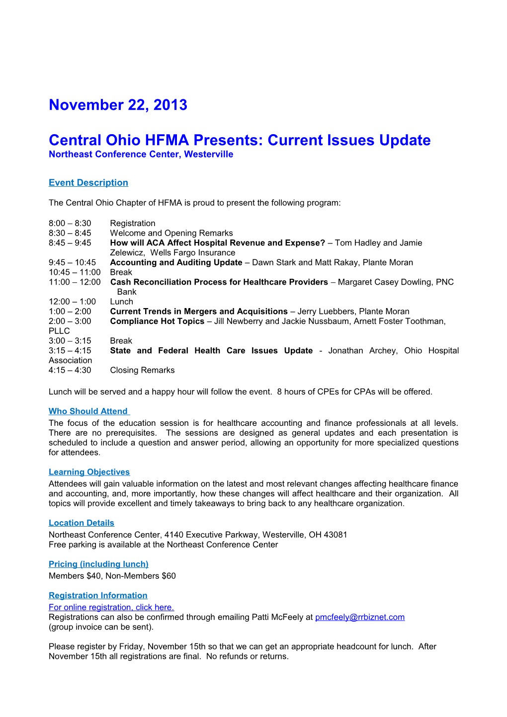Central Ohio Chapter of HFMA