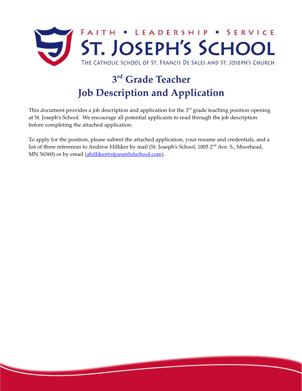 Job Description and Application